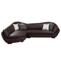 SOFA - 5 Personen - leder - schokoladenbraun Caipi - Braun, Leder/Holz (285/85/175cm) - Vente-Unique