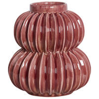 BLUMENVASE Steinzeug rot Watermoss - Rot, Keramik (28cm) - Beliani