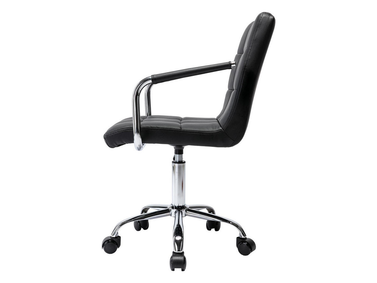 DREHSTUHL Muz 629-1 - Silberfarben/Schwarz, Textil/Metall (58/92/52cm) - MIRJAN24