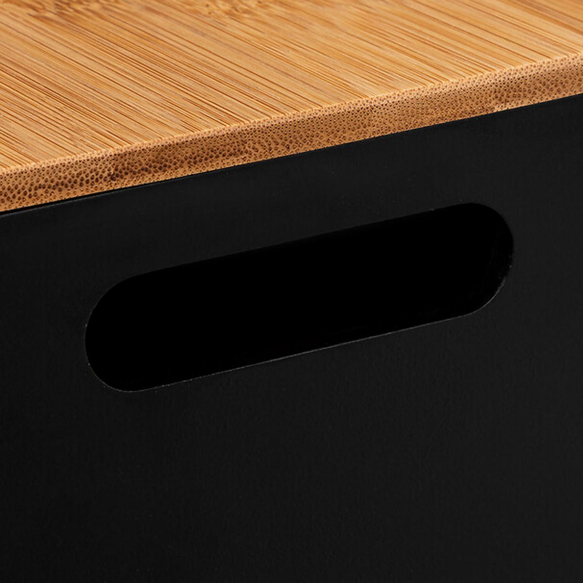 AUFBEWAHRUNGSBOXEN Set Bava 3-tlg., MDF, Bambus, Schwarz - Schwarz, Holzwerkstoff (25/16/34cm) - 5five Simply Smart