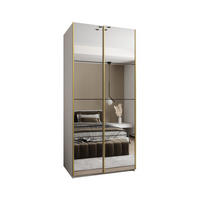SCHWEBETÜRENSCHRANK 245,5/100/64 2-türig - Goldfarben/Schwarz, Holz/Metall (100/245/64cm) - Abiks Möbel