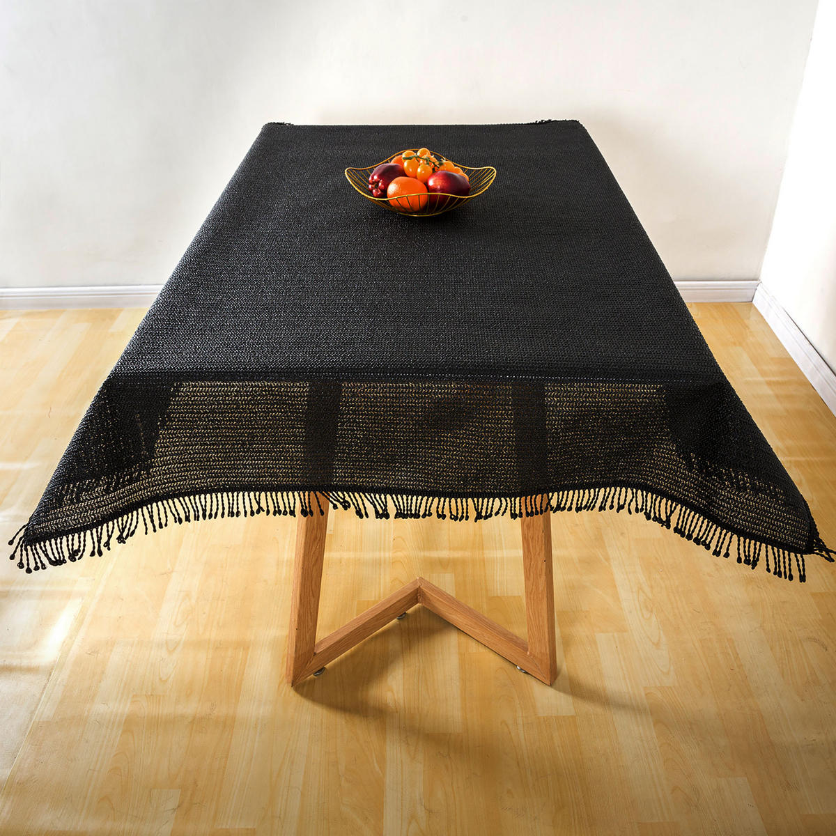TISCHDECKE Gartentischdecke Schwarz 140 cm rund Weichschaum - Schwarz, Textil (140cm) - TiborTex