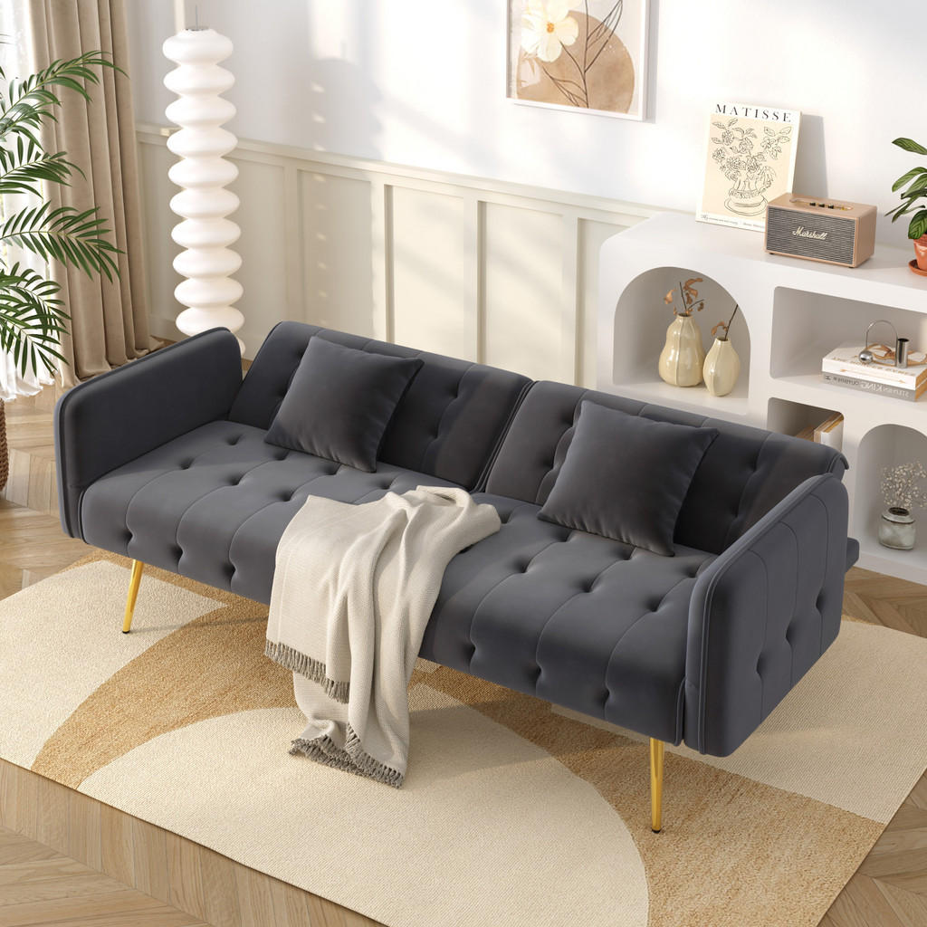 Thumbnail - Flieks Sofa, Grau, Holz, 89.92x18.03x80.52 cm, Wohnzimmer, Sofas & Couches, Schlafsofas
