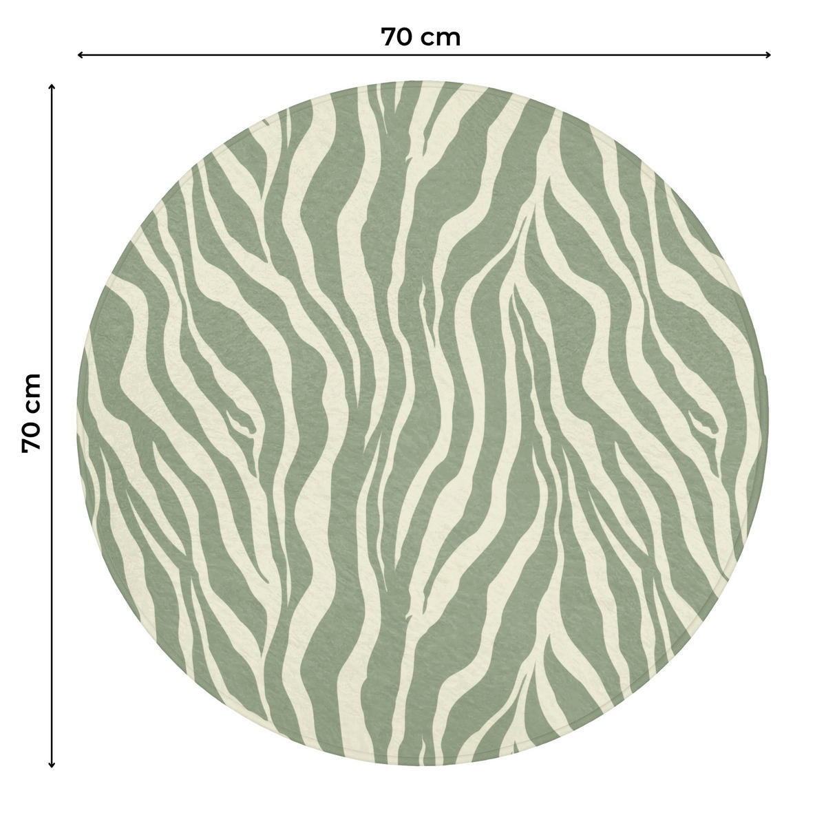 WC PŘEDLOŽKA Zebra - Motiv - zelená 70x70 cm - šalvějově zelená, textil/plast (70/1cm) - OnlyWow