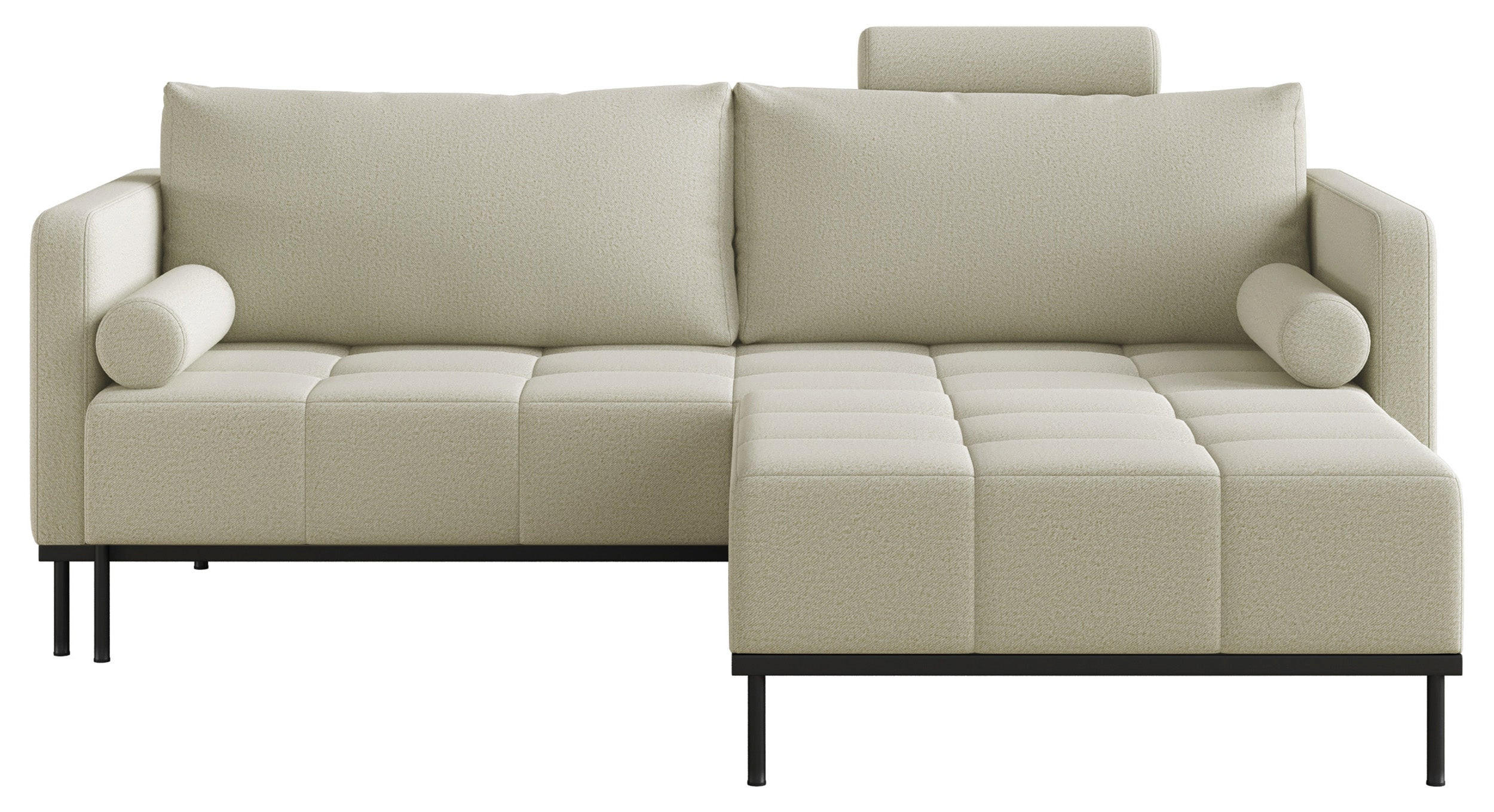 SCHLAFSOFA Skilia mit Schlaffunktion, 3-Sitzer 224 cm - Ecru/Schwarz, Holz/Metall (224/85/102cm) - Selsey