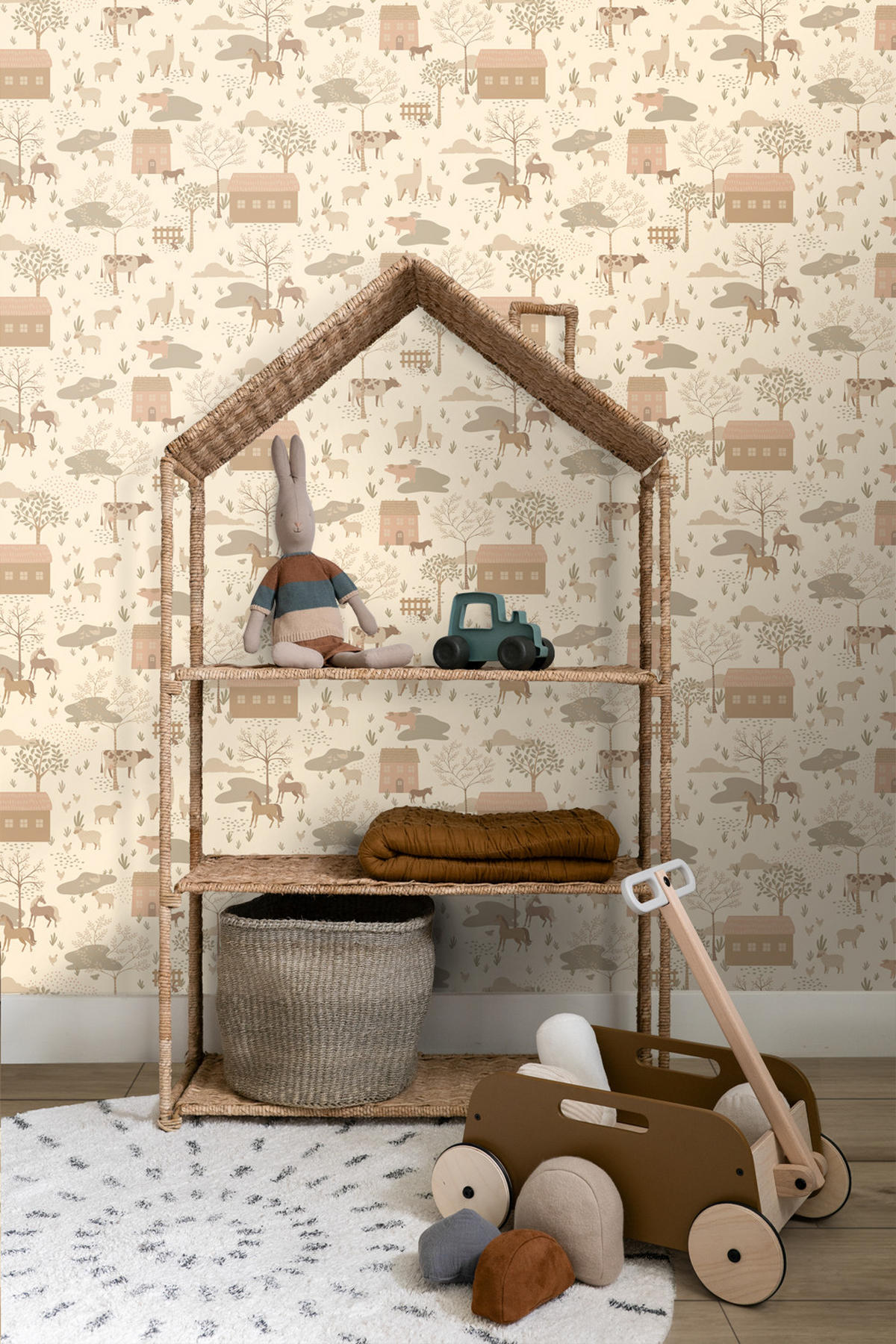 TAPETE Bauernhof 50 x 900 cm - Beige, Papier (50/0.1cm) - ESTAhome