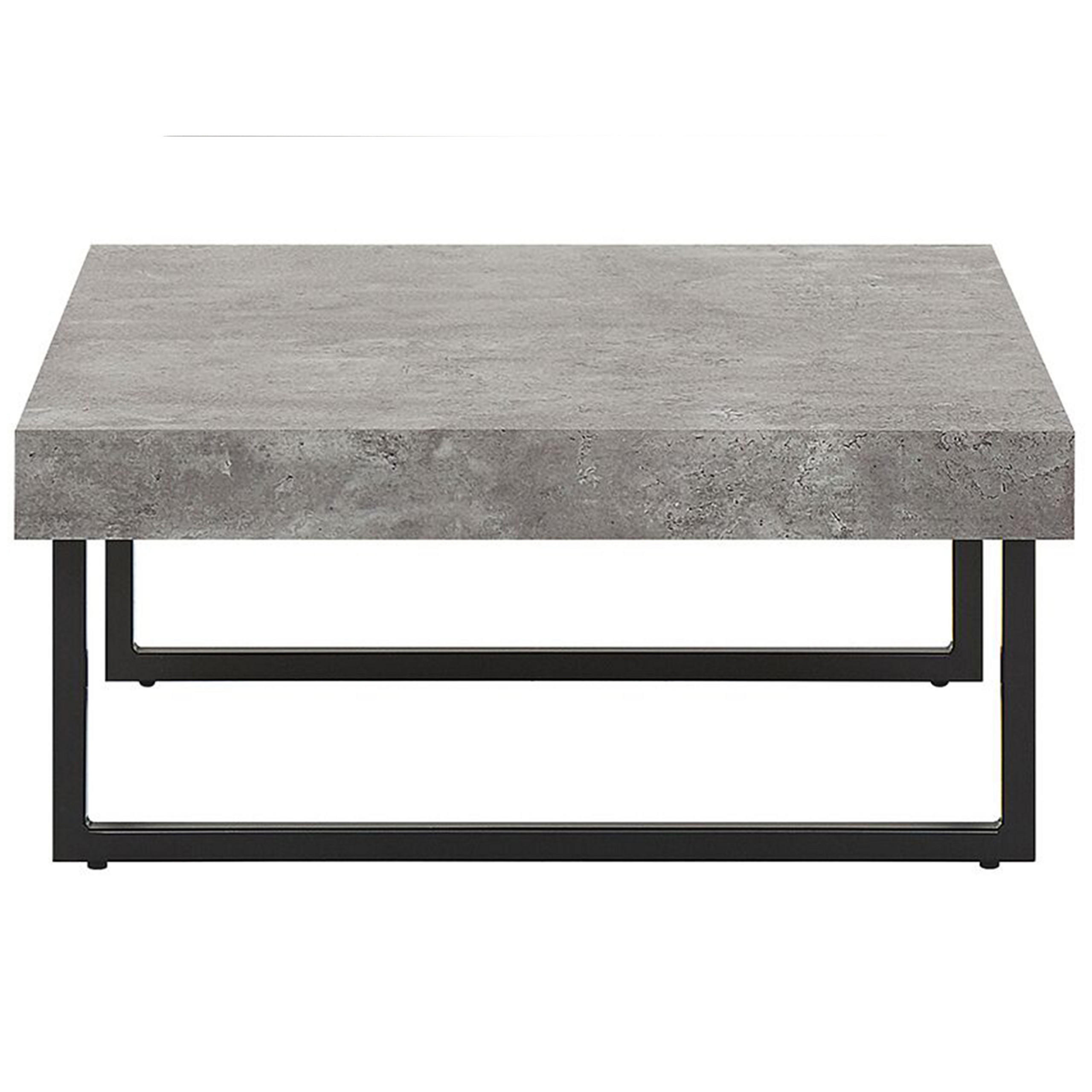 COUCHTISCH Betonoptik/schwarz 75/75 cm Deluz - Schwarz/Grau, Holzwerkstoff (75/75/35cm) - Beliani