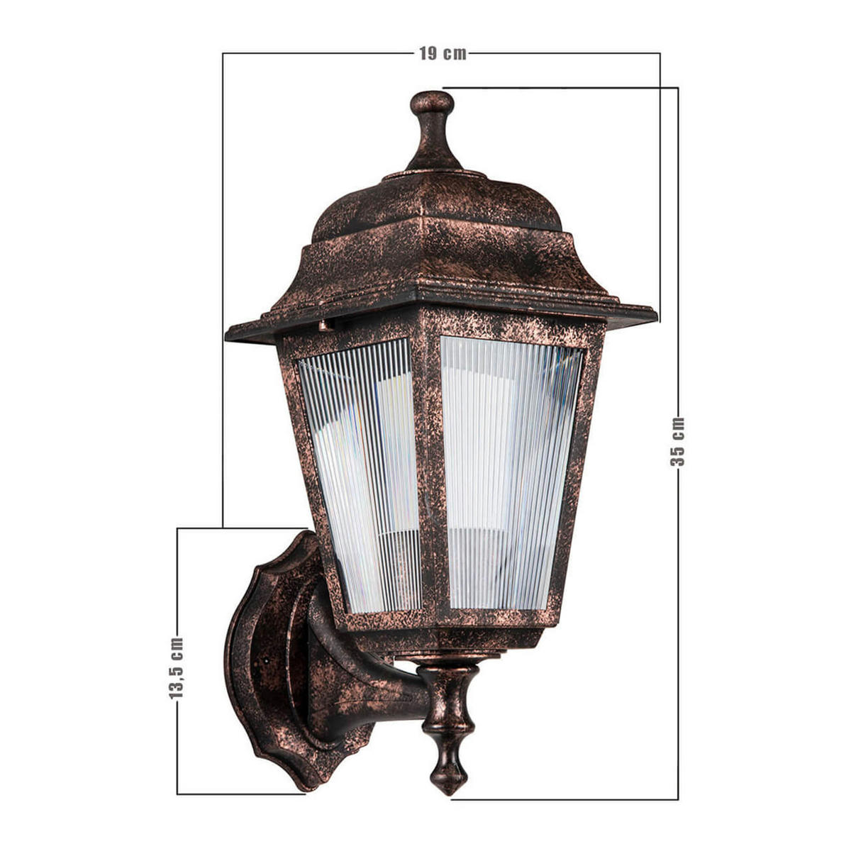 AUßENWANDLEUCHTE Huddersfield - Kupferfarben, Kunststoff (19/35/19cm) - lux.pro