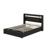 POLSTERBETT 140/200 cm Schwarz aus PU-Leder mit Stauraum - Schwarz, Kunststoff (140/200cm) - OKMYHOME