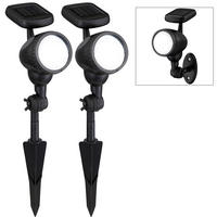 LED AUSSEN-WANDLEUCHTE Schwarz Solar 2er Set - Schwarz, Kunststoff (7.2/17/8.5cm)