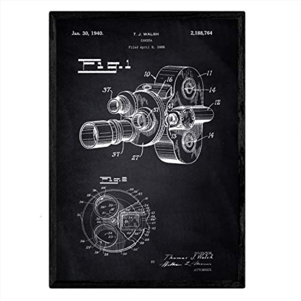 POSTER Kamera 8Mm Patent A3 Rahmenlos - Klar, Papier (29.7/5/42cm) - Nacnic
