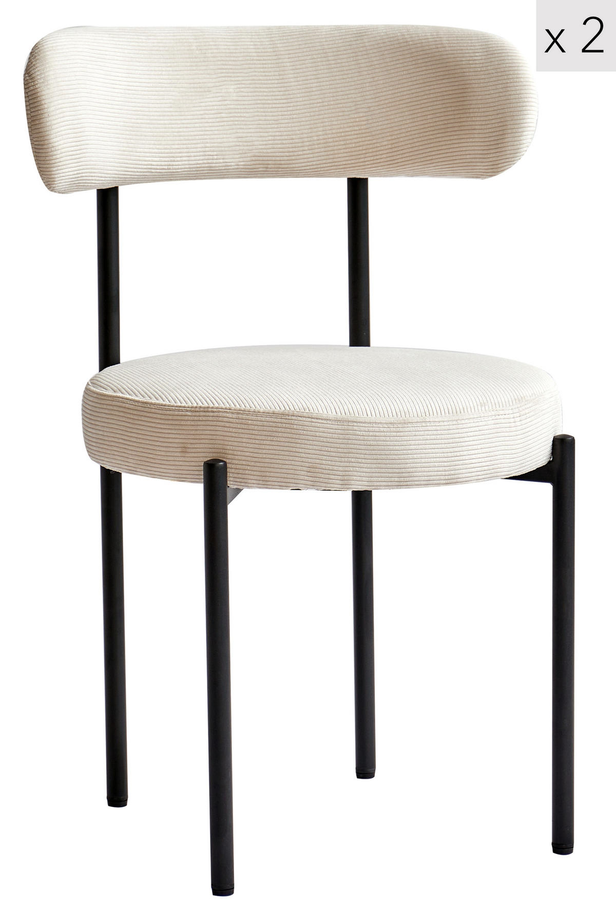 STUHL 2er-Set Kord Beige - Beige, Holz (47/79/48cm) - Nordlys