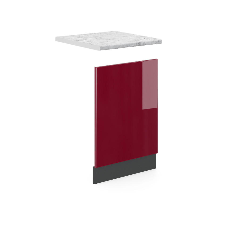 FRONTBLENDE R-Line Bordeaux Hochglanz 45 cm, AP Marmor - Bordeaux/Anthrazit, Holzwerkstoff (45/57.2/1.6cm) - Vicco