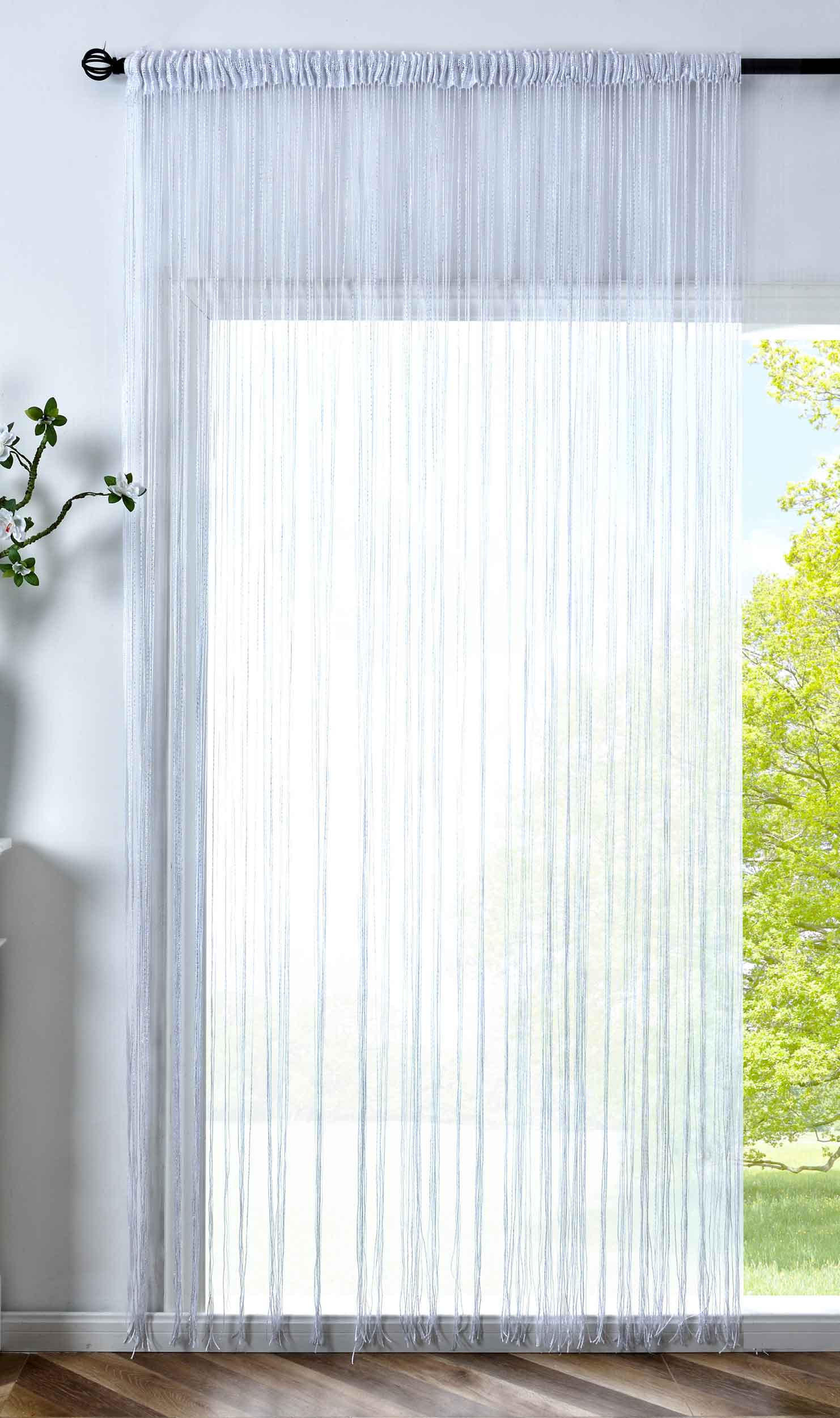 FADENGARDINE Shanghai HxB 250x300 cm Weiß Lurex - Weiß, Textil (300/250cm) - Gardinenbox