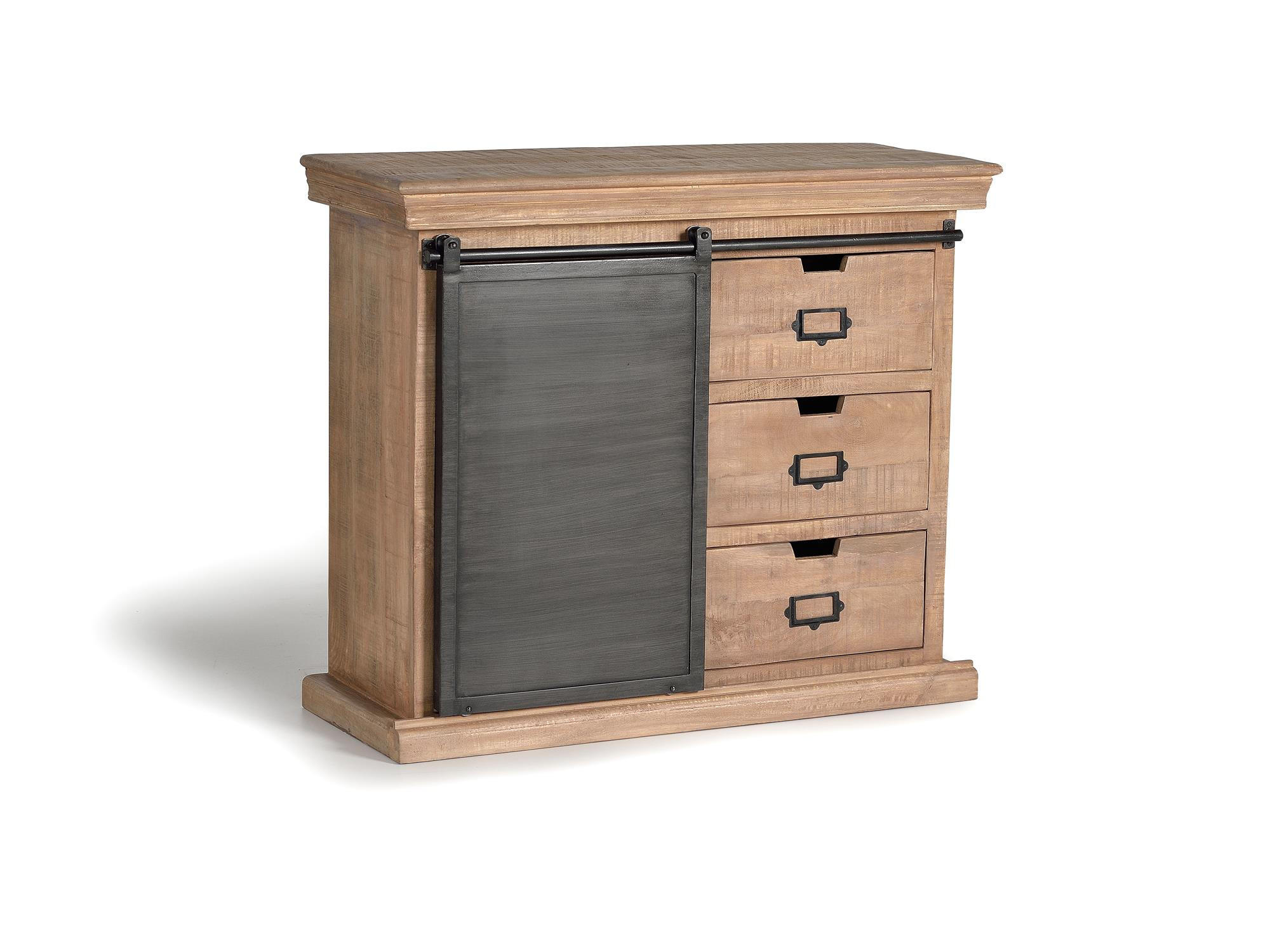 KOMMODE im Industriestil aus Mangoholz und Metallelementen - Braun, Holz (100/85/40cm) - Giner y Colomer