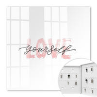 SCHLÜSSELBOX Weiß 30x30 cm – Türöffnung nach rechts - Liebe dich selbst - Weiß, Metall (30/30/5cm) - TULUP
