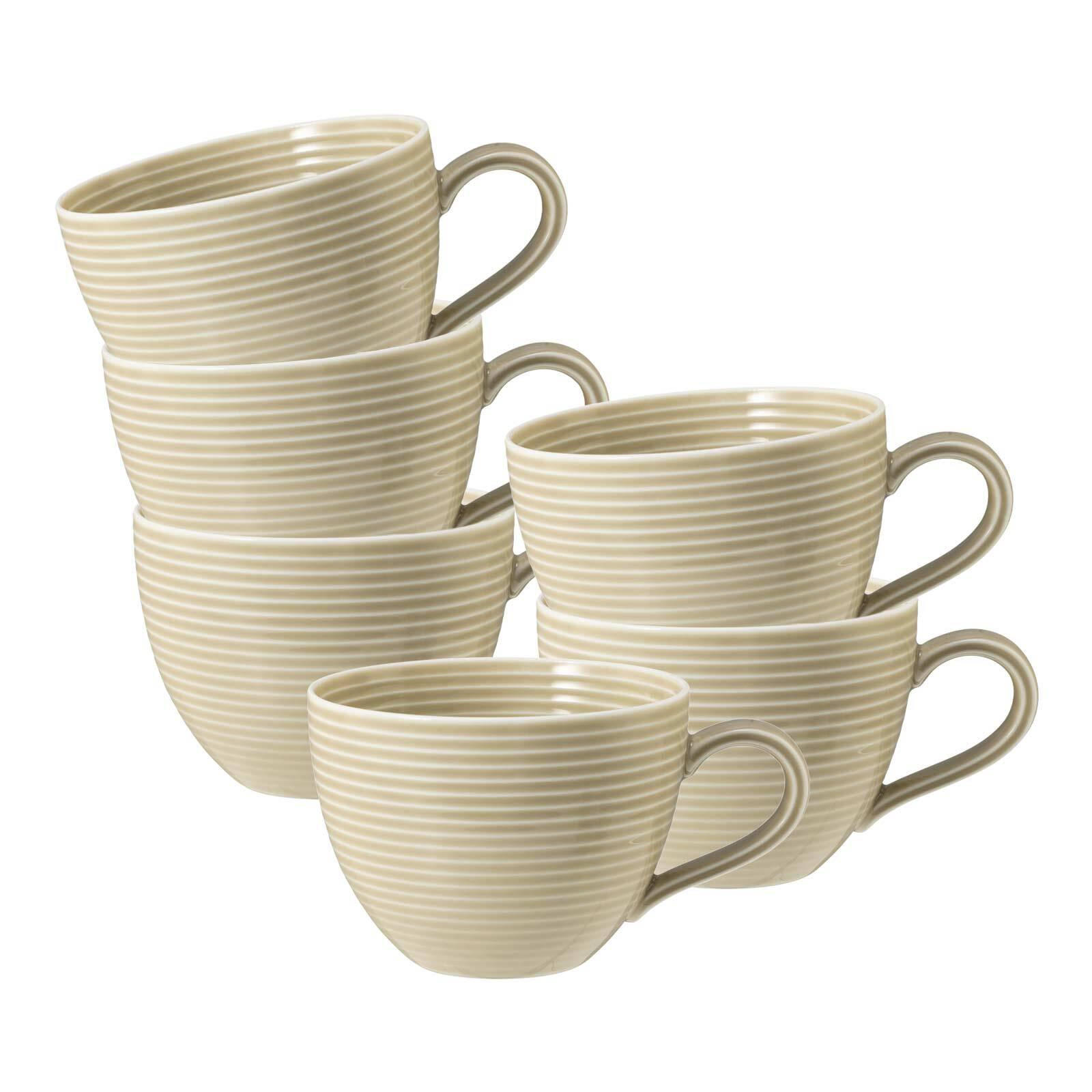 KAFFEETASSEN Beat Color Glaze Sandbeige 0,26 l 6er Set - Beige, Keramik (0.26L) - Seltmann Weiden