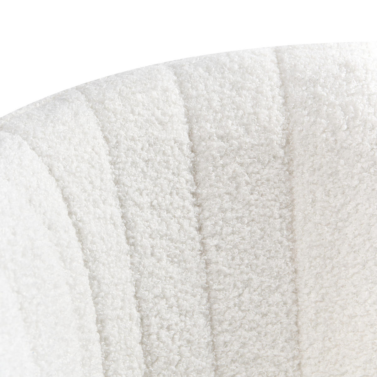 SCHREIBTISCHSTUHL Bouclé Cremeweiß Katonah - Weiß, Textil (57/78/57cm) - Beliani