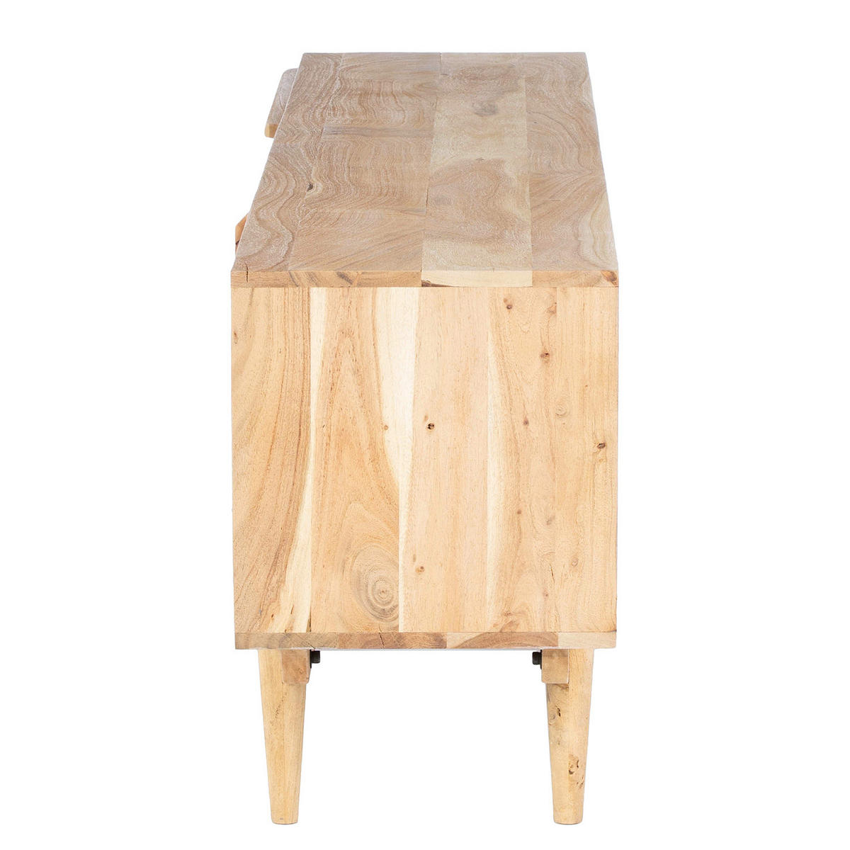 MASSIVES LOWBOARD - Akazie massiv - Akaziefarben, Glas/Holz (180/55/35cm) - home24