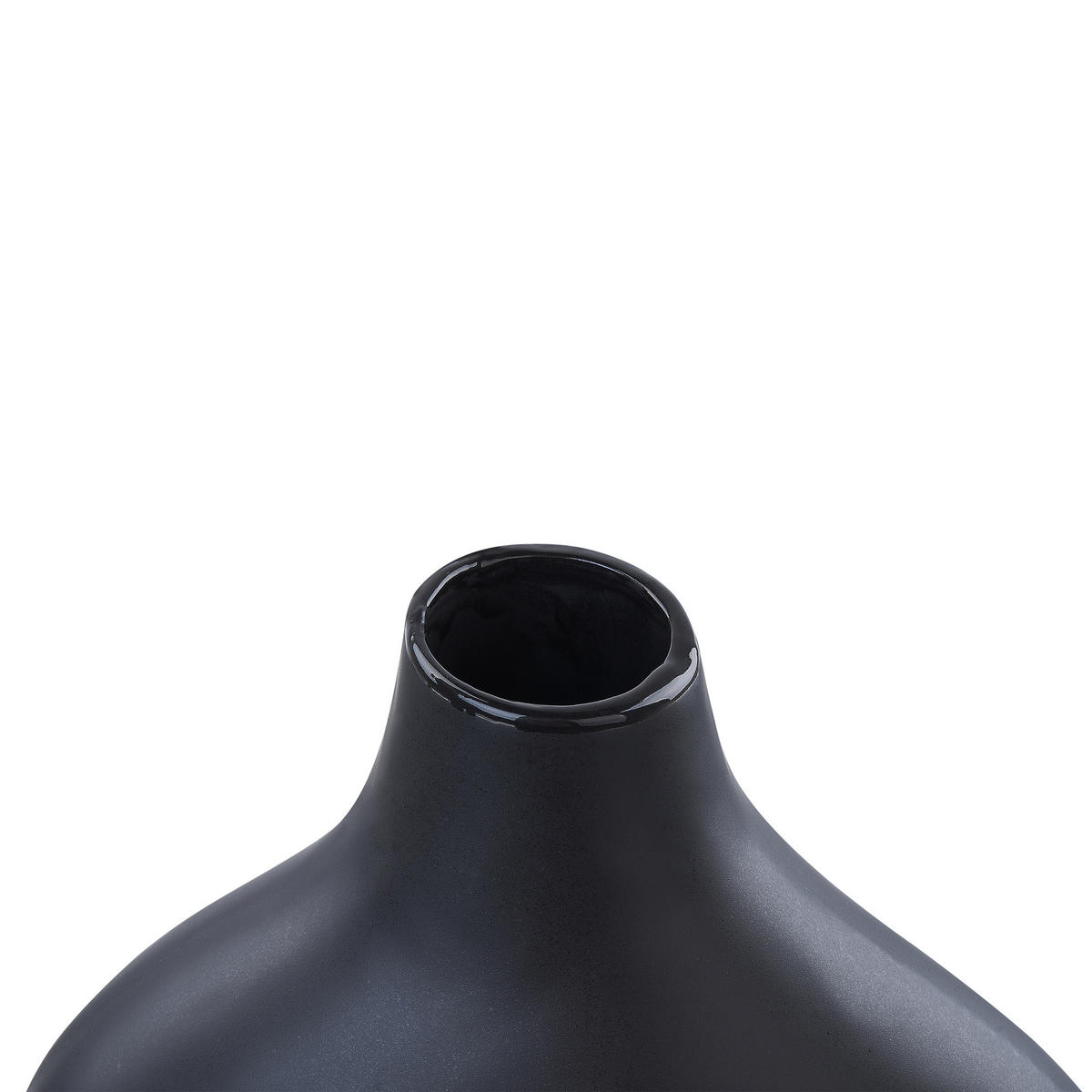 BLUMENVASE Porzellan schwarz Lamia - Schwarz, Keramik (30cm) - Beliani
