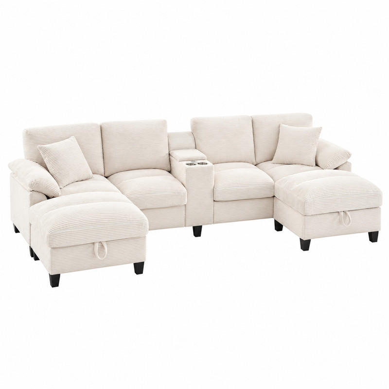 Meubliv Sofa Beige 142x93x293 cm