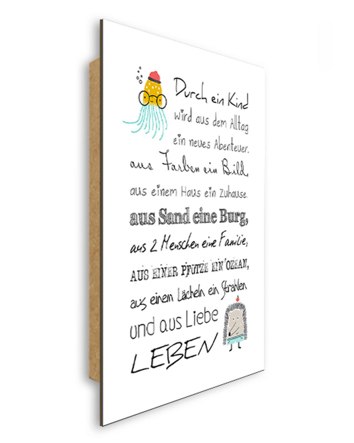 BILD 29x41 cm Kinderzimmer Spruch Familie - Weiß, Holzwerkstoff (29/41/2cm) - artissimo