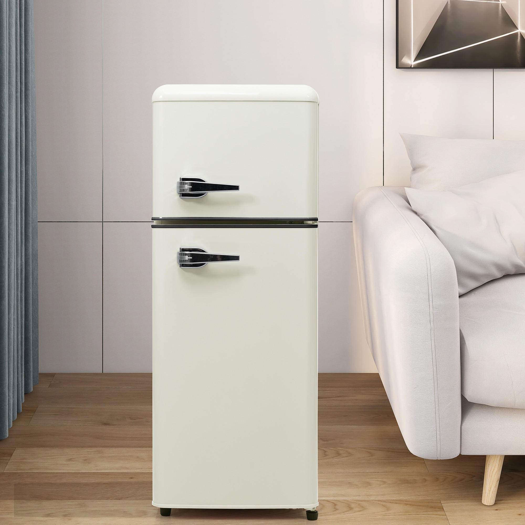 KÜHL-GEFRIER-KOMBINATION 92 l, 28 l Gefriervolumen, 105,5 x 41 cm, Energieeffizienzklasse D, Antique White - Creme, Kunststoff (45.5/105.5/41cm) - FOHERE
