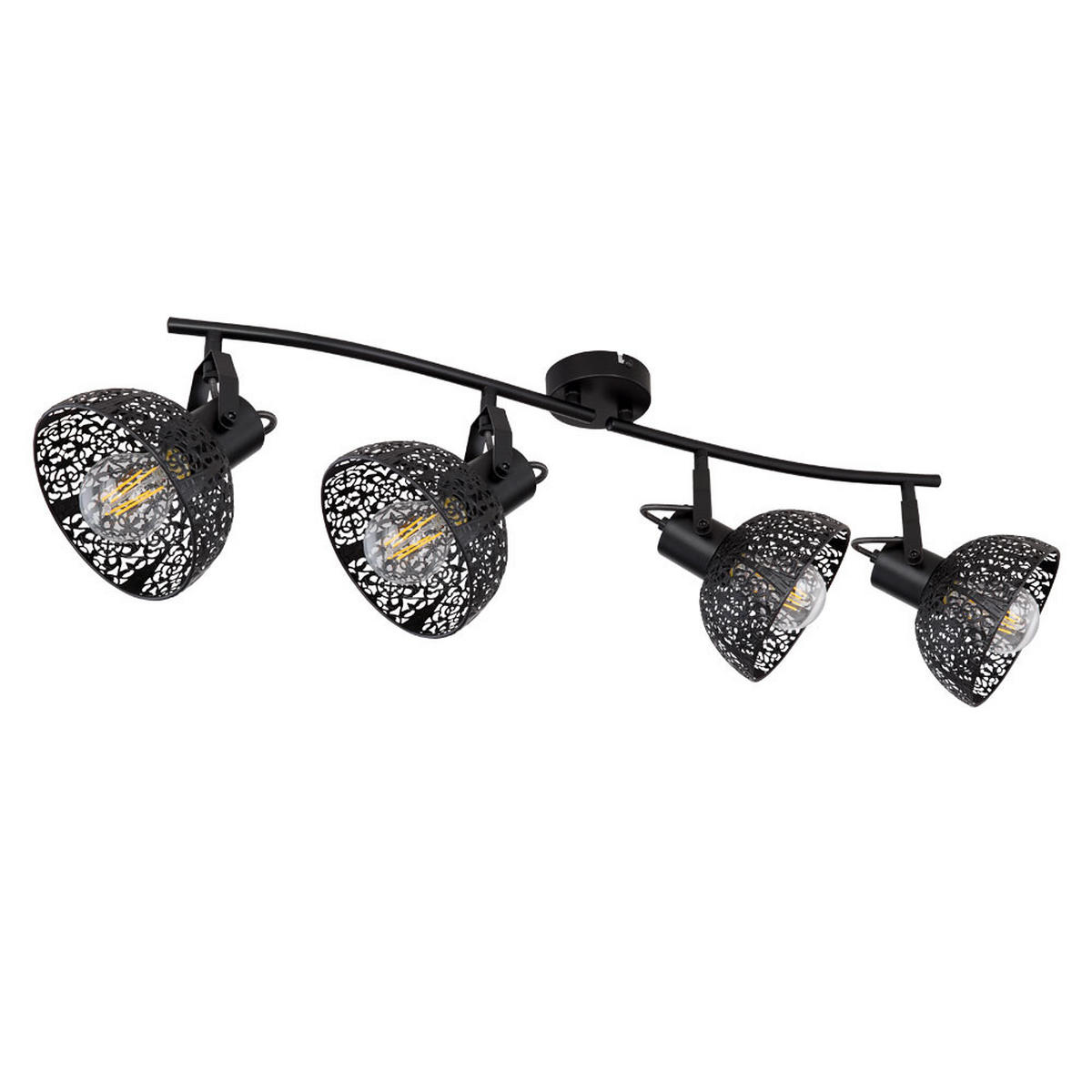 LED DECKENLEUCHTE PANTALLA Schwarz verstellbar - Klar, Glas (87/28.5/21.5cm) - Globo Lighting