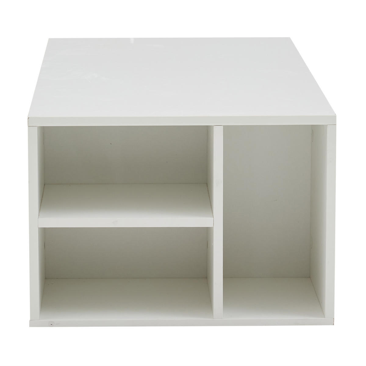 COUCHTISCH 100/50/35 cm weiß aus Spanplatte mit LED und 2 Schubladen - Weiß, Holzwerkstoff (100/50/35cm) - OKMYHOME