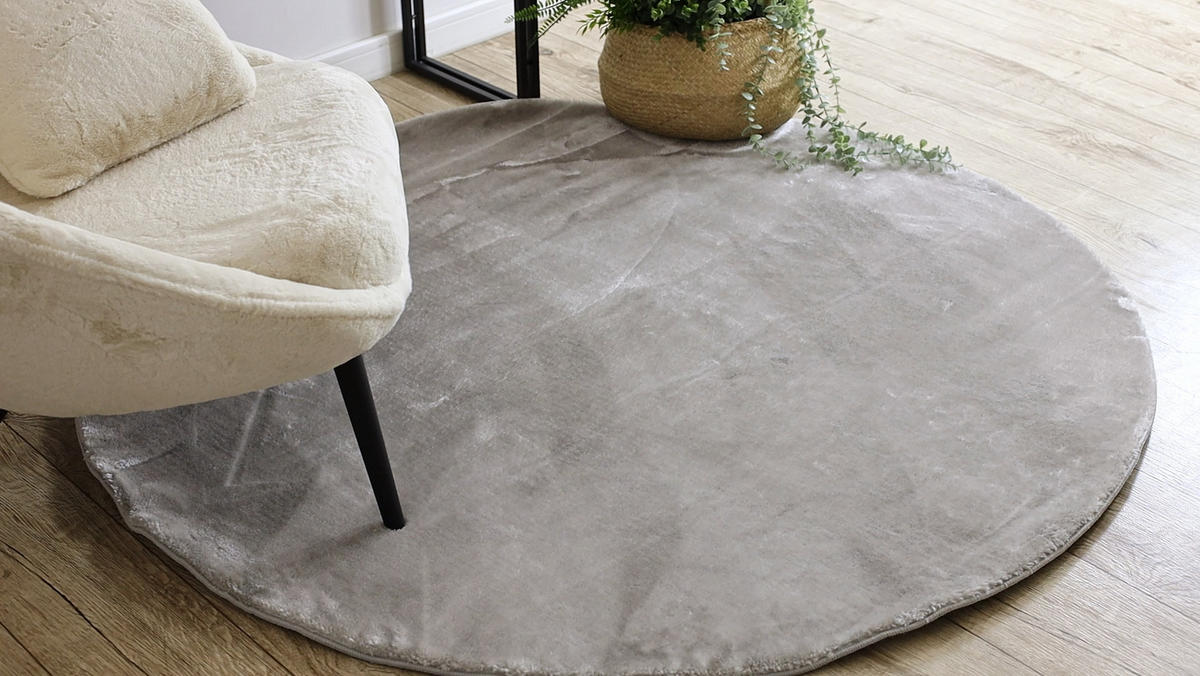 TEPPICH Visco 120 cm - Silberfarben, Textil (120/120cm) - rugsX
