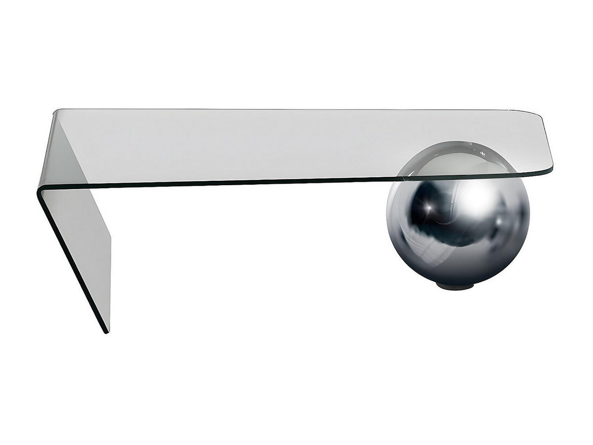 COUCHTISCH - Glas & Stahl - MUNDO - Transparent, Glas (132/76/36cm) - Vente-Unique