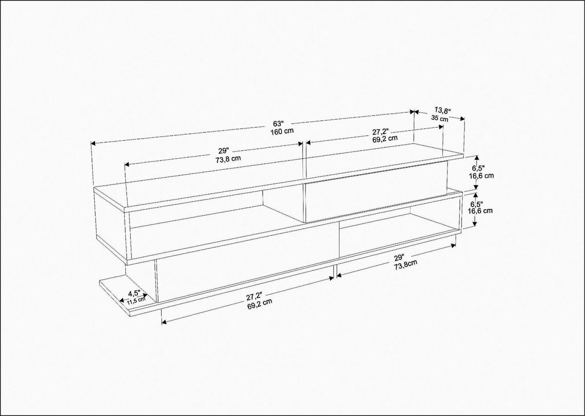 TV-ELEMENT Cortez Weiß - Weiß, Holzwerkstoff (35/40/160cm) - Decorotika