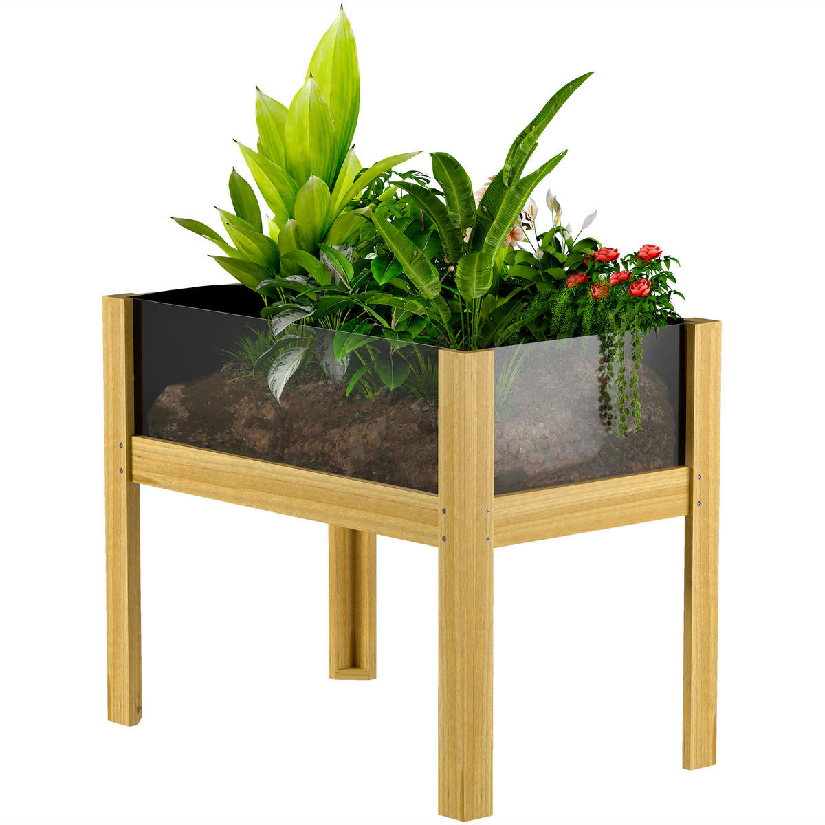 HOCHBEET DE-16003 mit Acryl-Paneelen Natur - Naturfarben, Holzwerkstoff (75/60.5/46cm) - ComfortXL