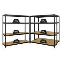 SCHWERLASTREGAL Giant Elephant 3er-Set mit 3x 160x150x45 cm Fachlast 200 kg Schwarz - Schwarz, Metall (450/160/45cm) - PROREGAL