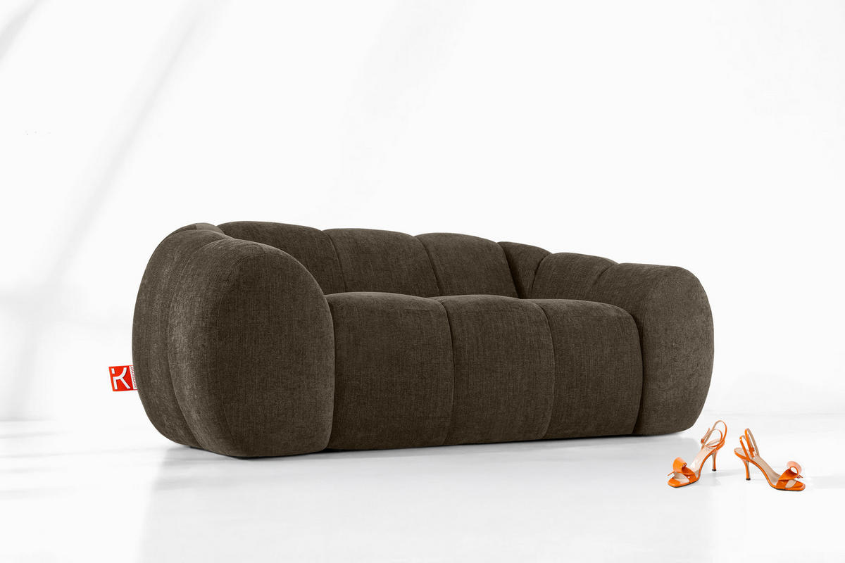 2-SITZER SOFA FLAVA, Braun - Braun, Holz/Holzwerkstoff (200/76/100cm) - KONSIMO®