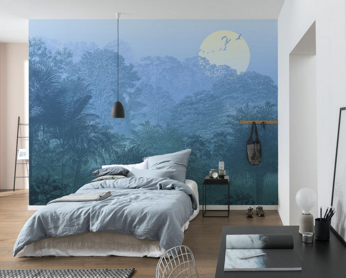 FOTOTAPETE Dschungel 400 x 280 cm - Blau, Papier (400/280cm) - Sanders & Sanders