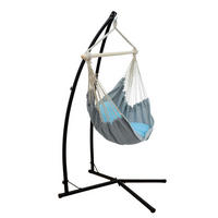 HÄNGESESSEL inkl. Gestell, bis 120kg, 216cm, Grau - Grau, Textil (110/215/110cm) - Amanka