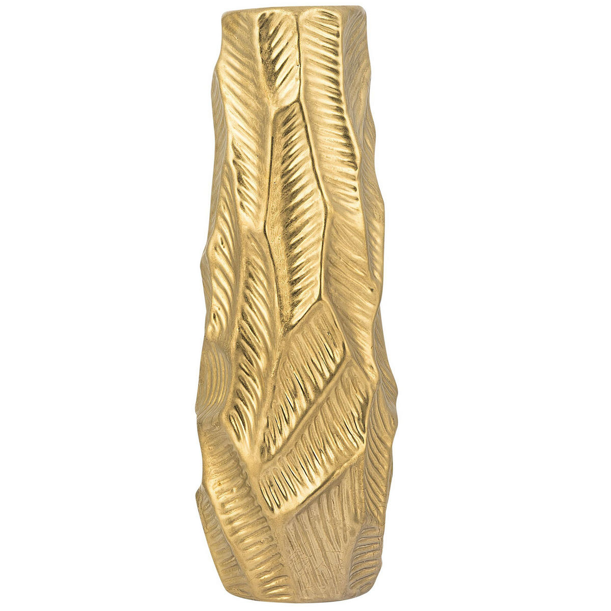 DEKOVASE Steinzeug gold Zafar - Goldfarben, Keramik (37cm) - Beliani