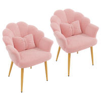 ARMLEHNSTUHL-SET 2 Stück, Blütenblatt-Design, DE-42136, Rosa - Pink, Holzwerkstoff (65.5/85/64cm) - ComfortXL