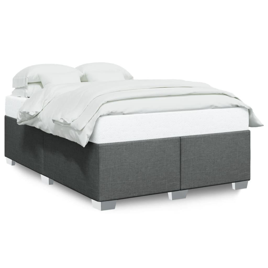 BETTGESTELL Ohne Matratze Dunkelgrau 160/200 Cm Stoff - Grau, Textil (160/200cm) - vidaXL
