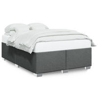 BETTGESTELL Ohne Matratze Dunkelgrau 160/200 Cm Stoff - Grau, Textil (160/200cm) - vidaXL