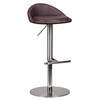 BARHOCKER Höhenverstellbar Edelstahl Halbrunde Rückenlehne DONAU, Braun 43x43x90 cm - Silberfarben/Braun, Kunststoff/Textil (43/90/43cm) - KADIMA DESIGN