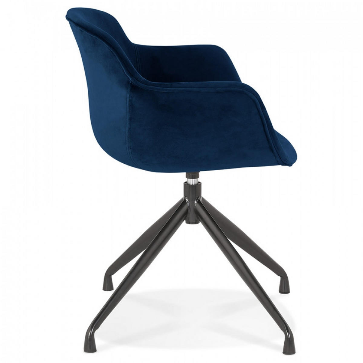 STUHL mit armlehnen Blau 59x80x54cm - Blau/Schwarz, Textil/Metall (59/80/54cm) - AlterEgo