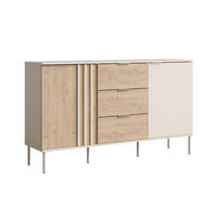 SIDEBOARD Rodgau Kaschmir Eiche Artisan 165 / 40 / 92cm - Eichefarben/Beige, Holz/Holzwerkstoff (165/92/40cm) - Feldmann-Wohnen