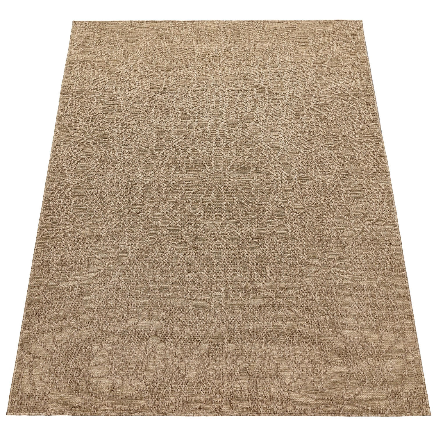 TEPPICH Outdoor Natur Balkon, Terrasse schmutzabweisend Beige Rechteckig 120x160 - Beige, Textil (120/160cm) - KADIMA DESIGN