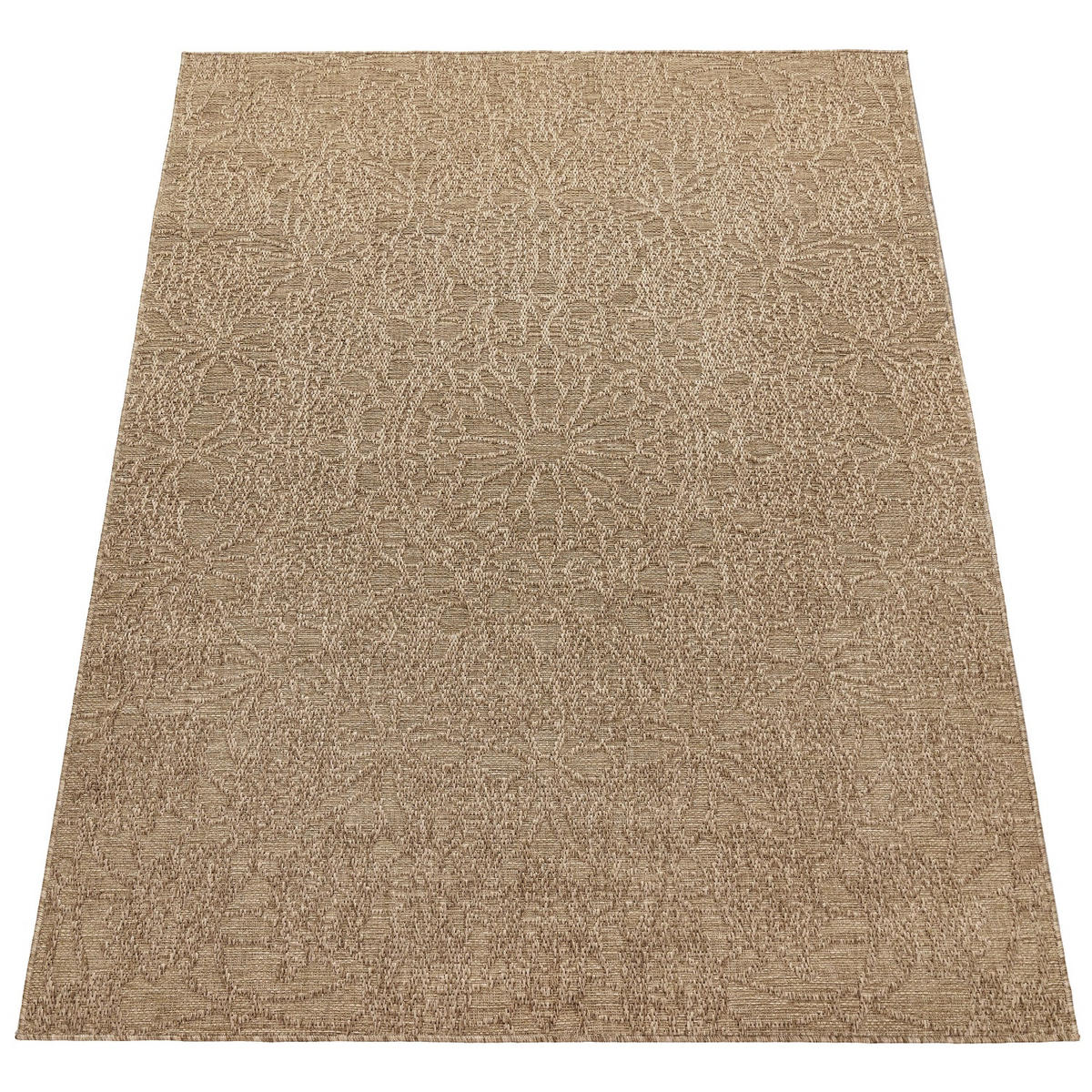 TEPPICH Outdoor Natur Balkon, Terrasse schmutzabweisend Beige Rechteckig 120x160 - Beige, Textil (120/160cm) - KADIMA DESIGN