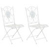 GARTENKLAPPSTUHL 2er Set Metall Weiß - Weiß, Metall (42/91/49cm) - CLP