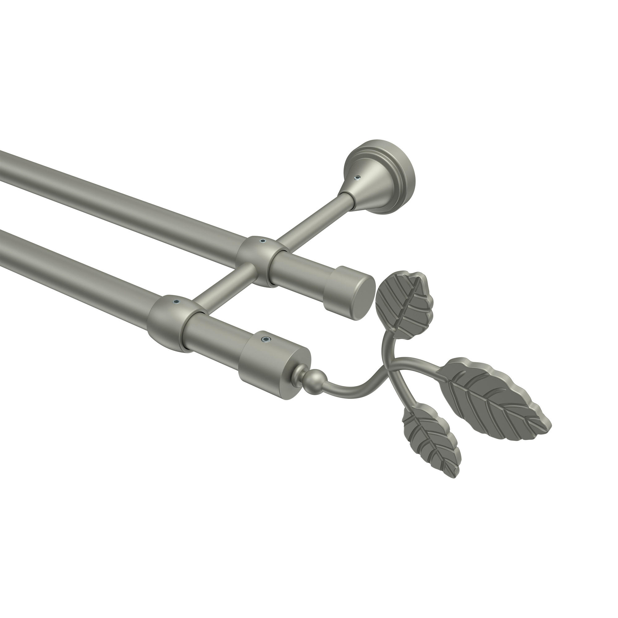 GARDINENSTANGE Primus Alessia 160 cm, 2-läufig (ohne Ringe), 16 mm Ø Chrom matt - Chromfarben/Nickelfarben, Metall (160cm) - INTERDECO