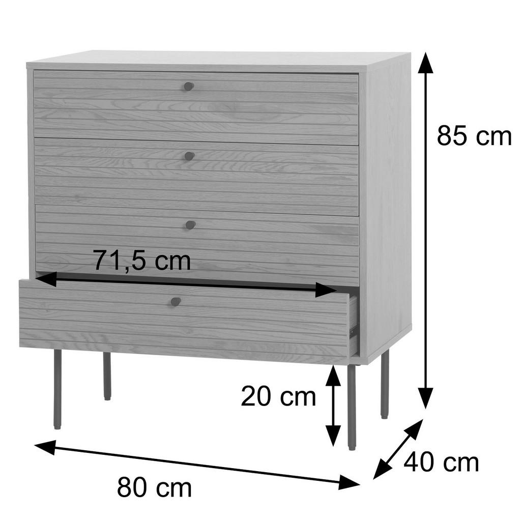 Thumbnail - MCW Kommode, Dunkelbraun, Holz, 40x80x85 cm, Wohnzimmer, Kommoden & Sideboards, Kommoden