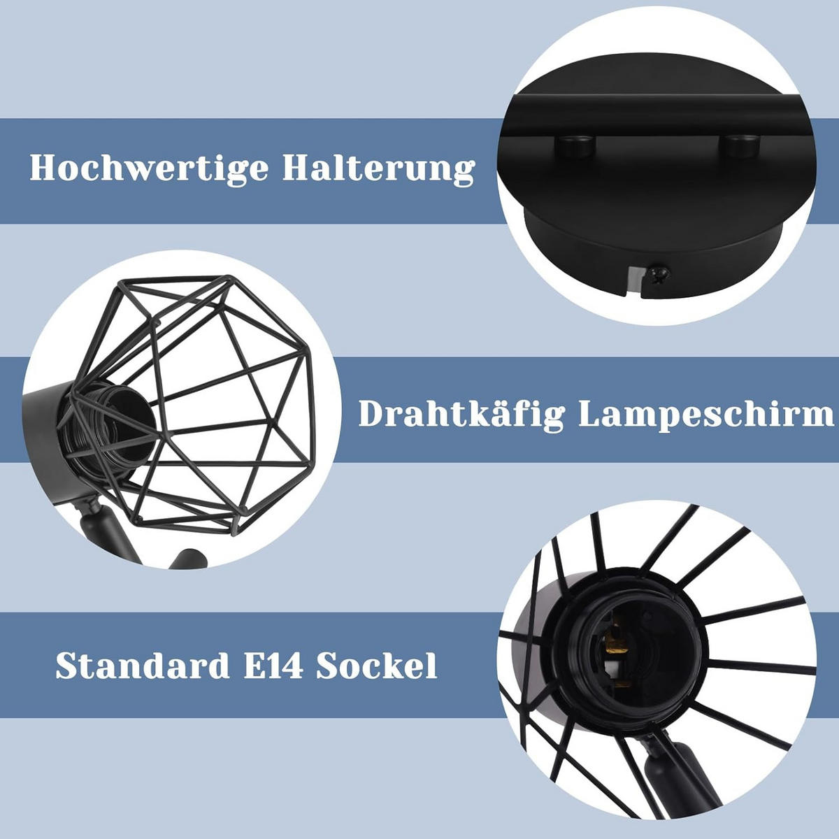 DECKENSTRAHLER Stralina 10/20/28 cm - Schwarz, Metall (28/10/20cm) - ZMH